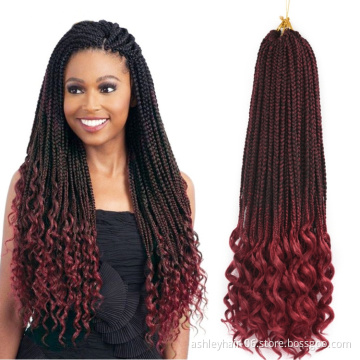 Julianna 14 18 24 inches synthetic box crochet hair braid for black women box braids curly end braid hair